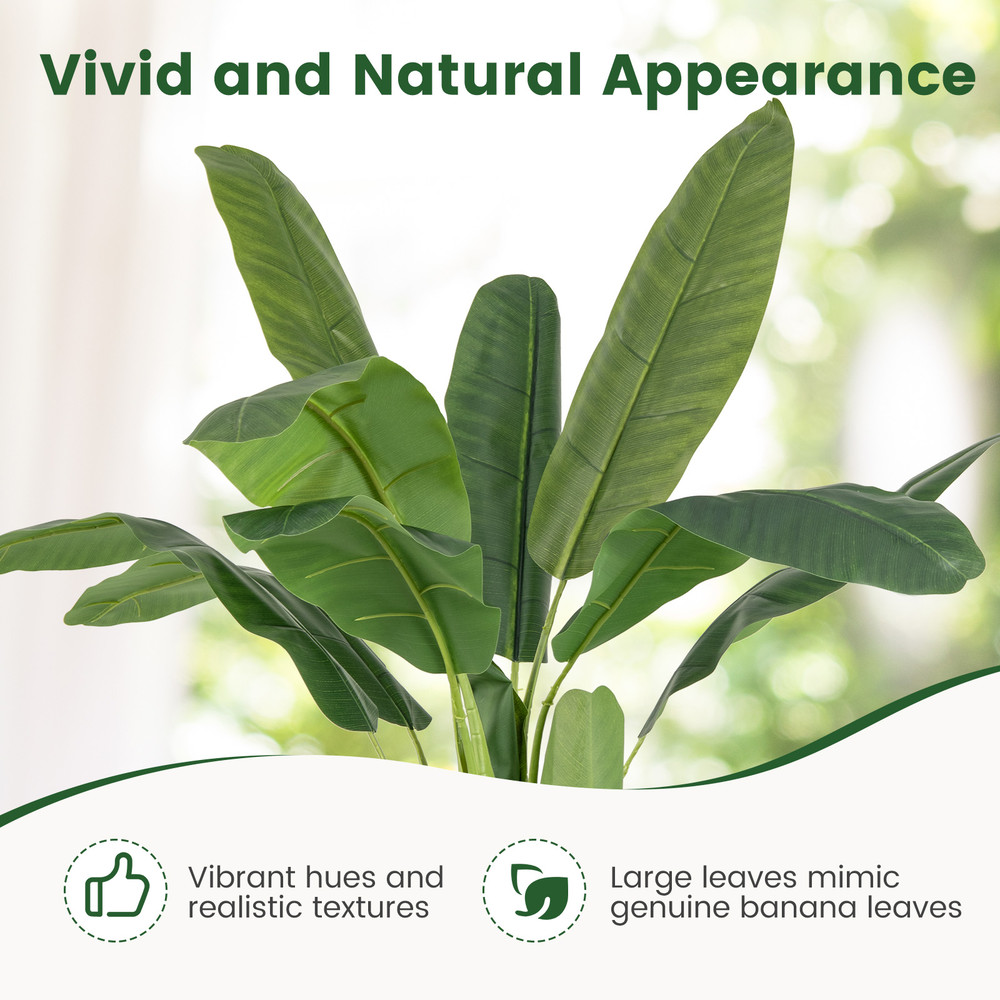 53 Feet Tall Bird Of Paradise Artificial Plant Faux Banana Leaf Tree For Home Office Decor 5