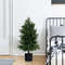 Artificial Cedar Topiary Tree in Plastic Nursery Pot, Perfect for Porch & Office Decor