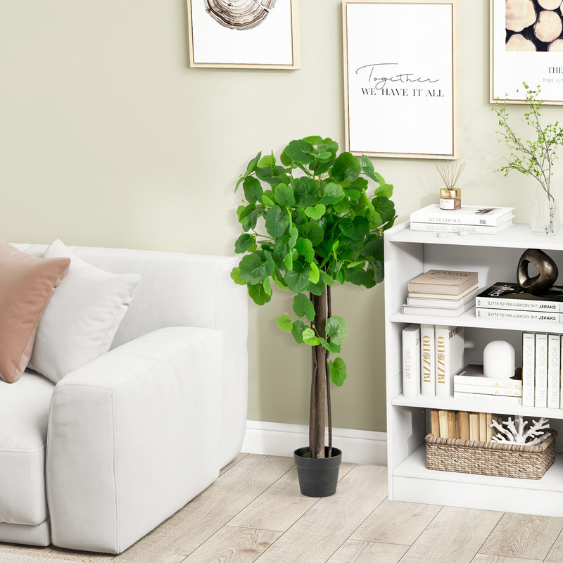 44 Inch Artificial Crabapple Tree With Adjustable Branches Lifelike Home  Office Decor 0