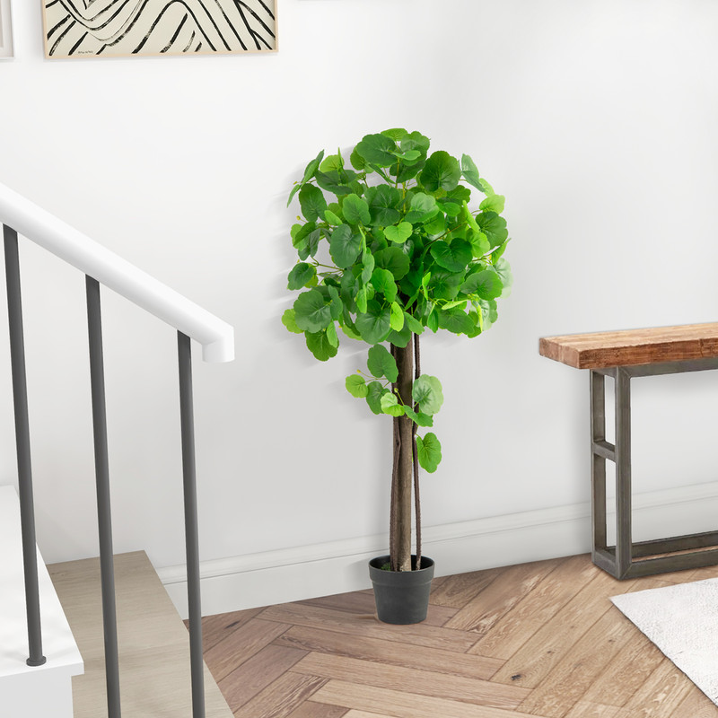 44 Inch Artificial Crabapple Tree With Adjustable Branches Lifelike Home  Office Decor 1