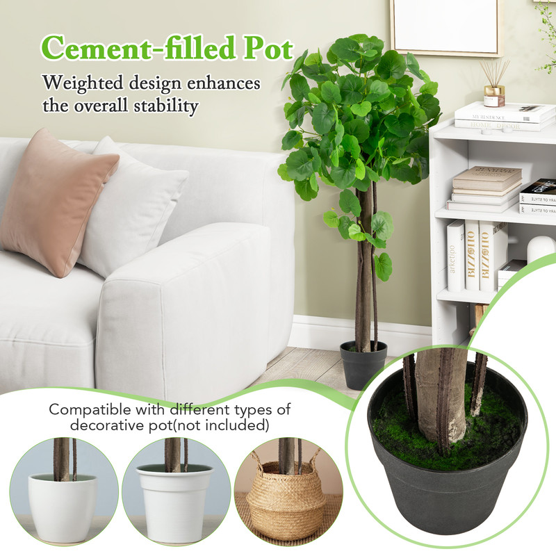 44 Inch Artificial Crabapple Tree With Adjustable Branches Lifelike Home  Office Decor 7