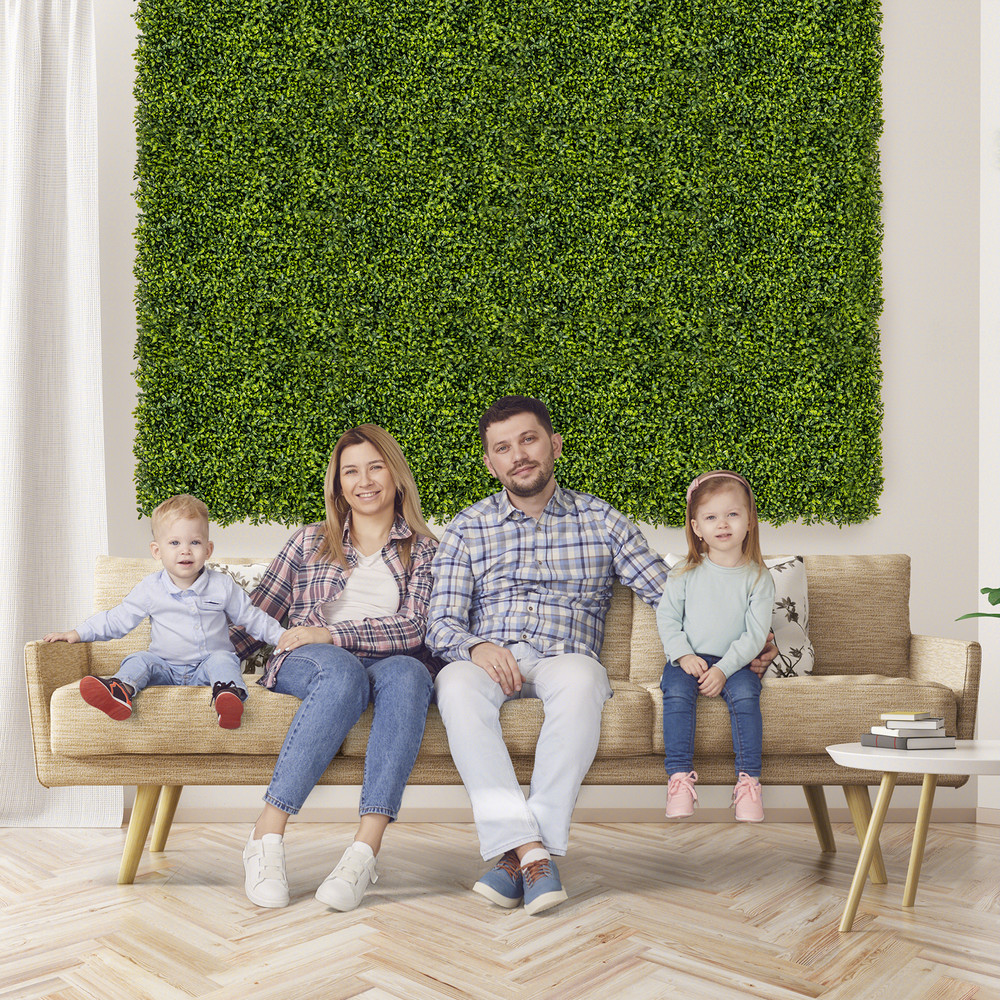 12-Piece 20" x 20" Artificial Hedge Boxwood Panels, Realistic Privacy Fence & Wall Decor
