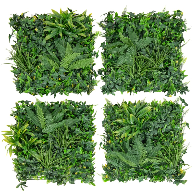 Artificial Hedge Boxwood Panel Faux Green Wall Panels With Diverse Leaves For Home Garden Wedding 0
