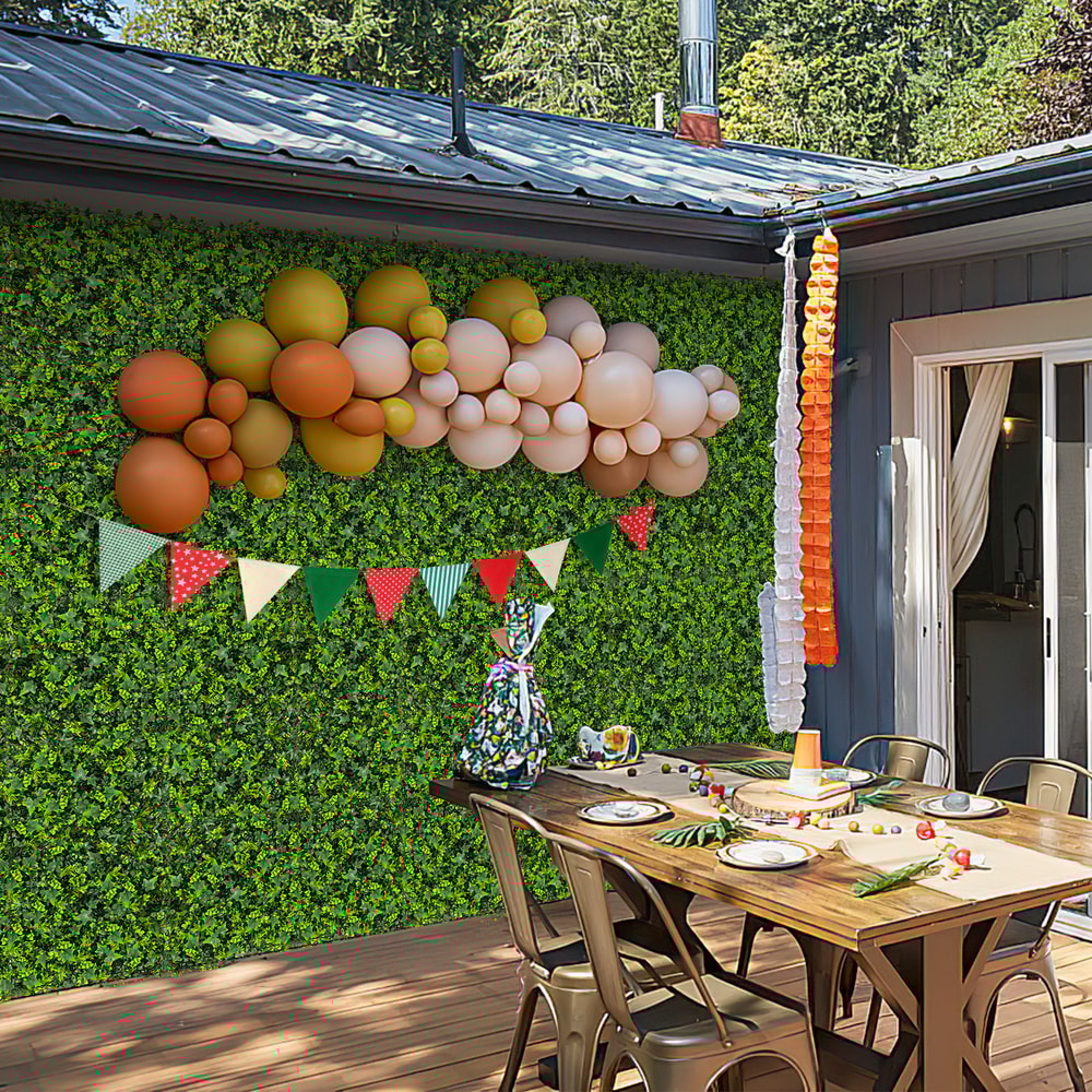 Artificial Greenery Foliage Panels With Insertable Branches Lush Faux Hedge Wall For Indoor Outdoor 1