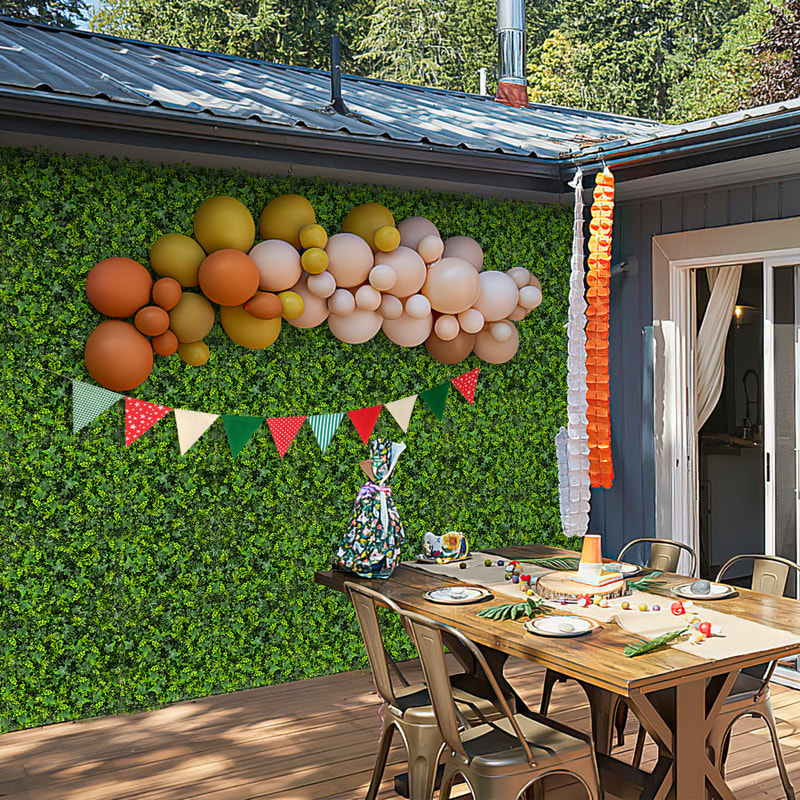 Artificial Greenery Foliage Panels With Insertable Branches Lush Faux Hedge Wall For Indoor Outdoor 1