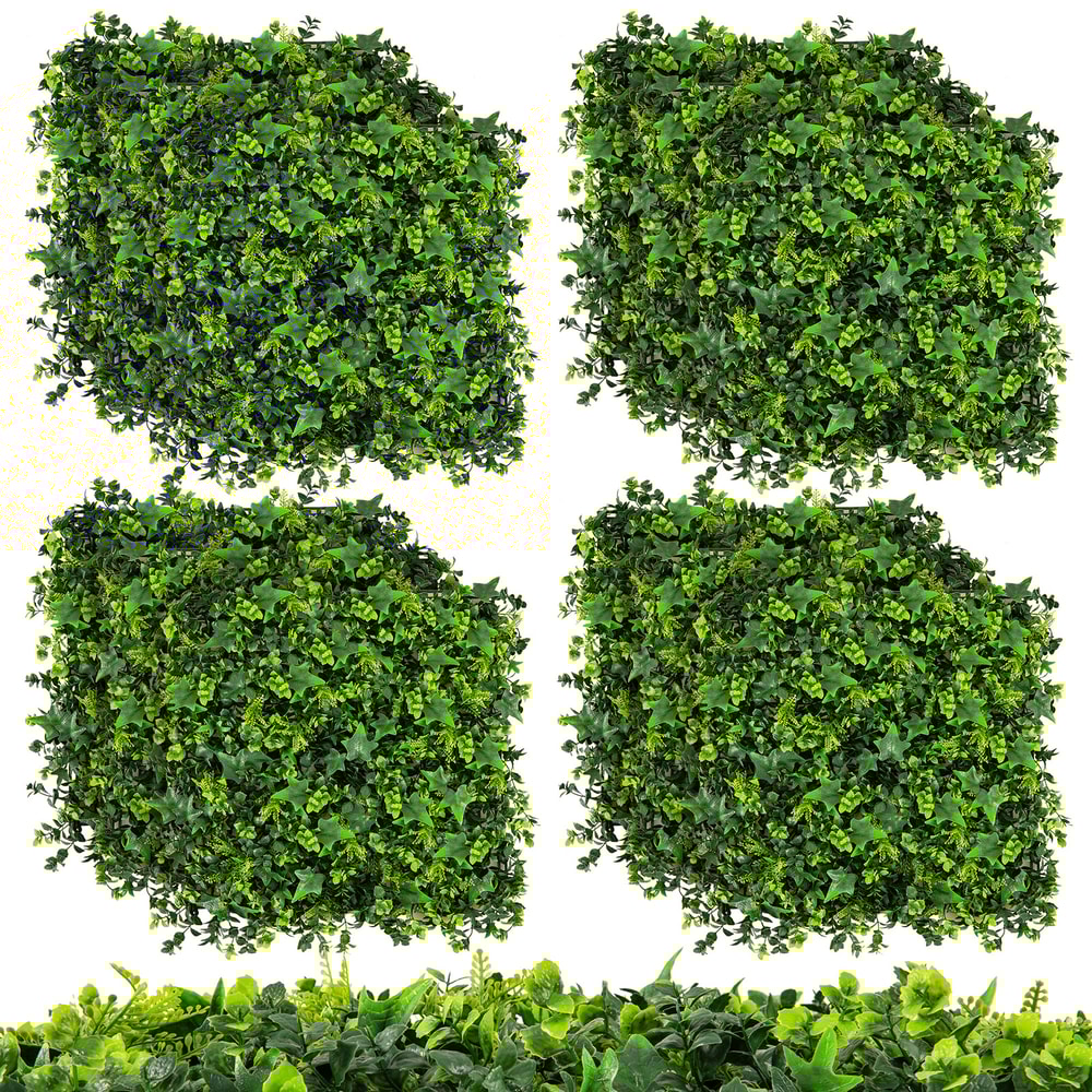 Artificial Greenery Foliage Panels With Insertable Branches Lush Faux Hedge Wall For Indoor Outdoor 6