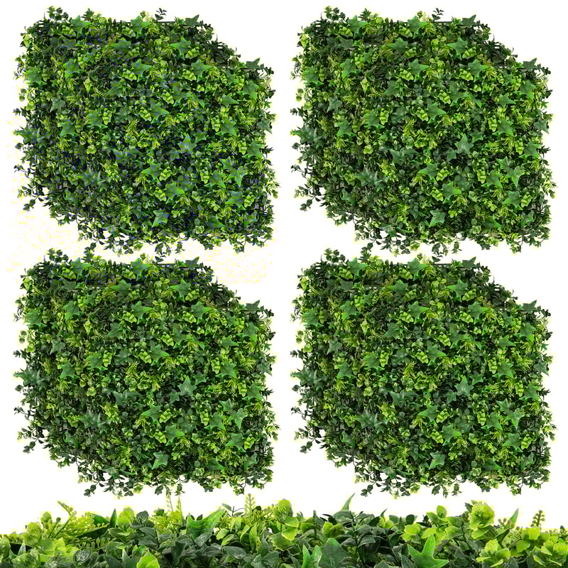 Artificial Greenery Foliage Panels With Insertable Branches Lush Faux Hedge Wall For Indoor Outdoor 6