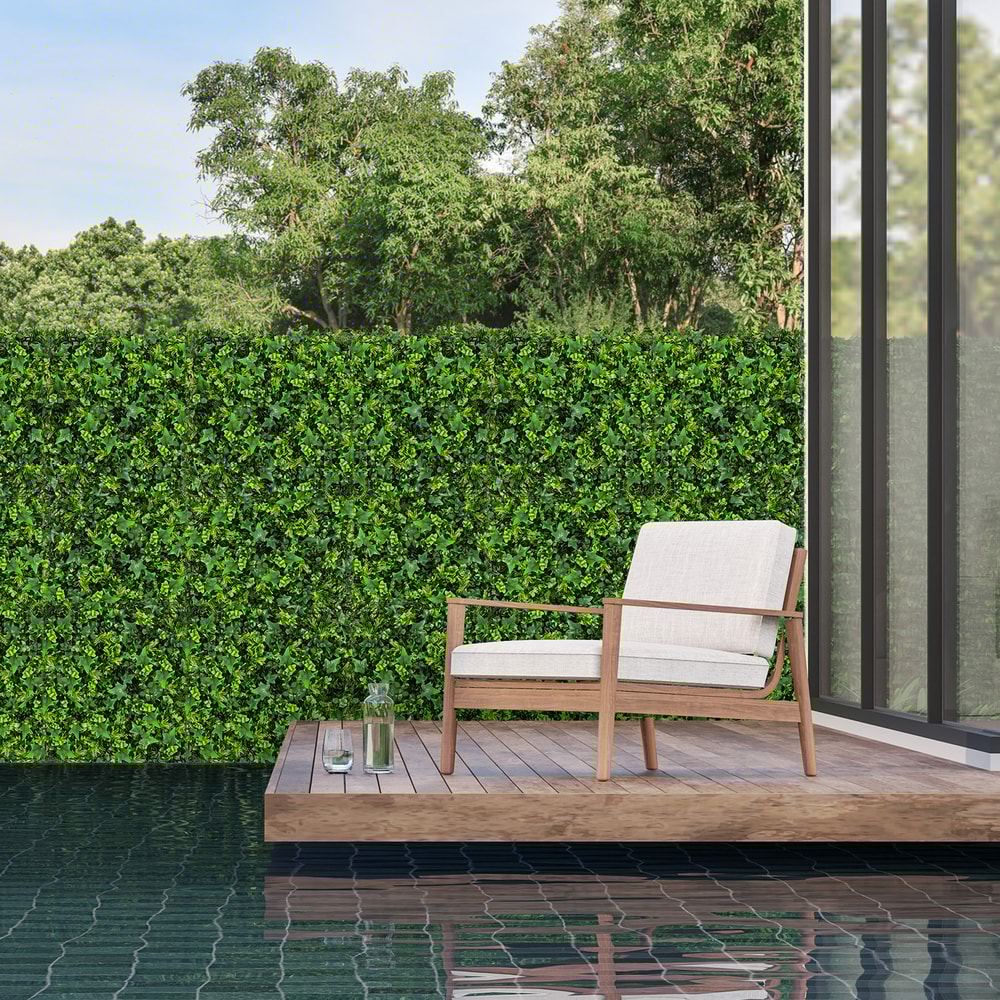 Artificial Greenery Foliage Panels With Insertable Branches Lush Faux Hedge Wall For Indoor Outdoor 3