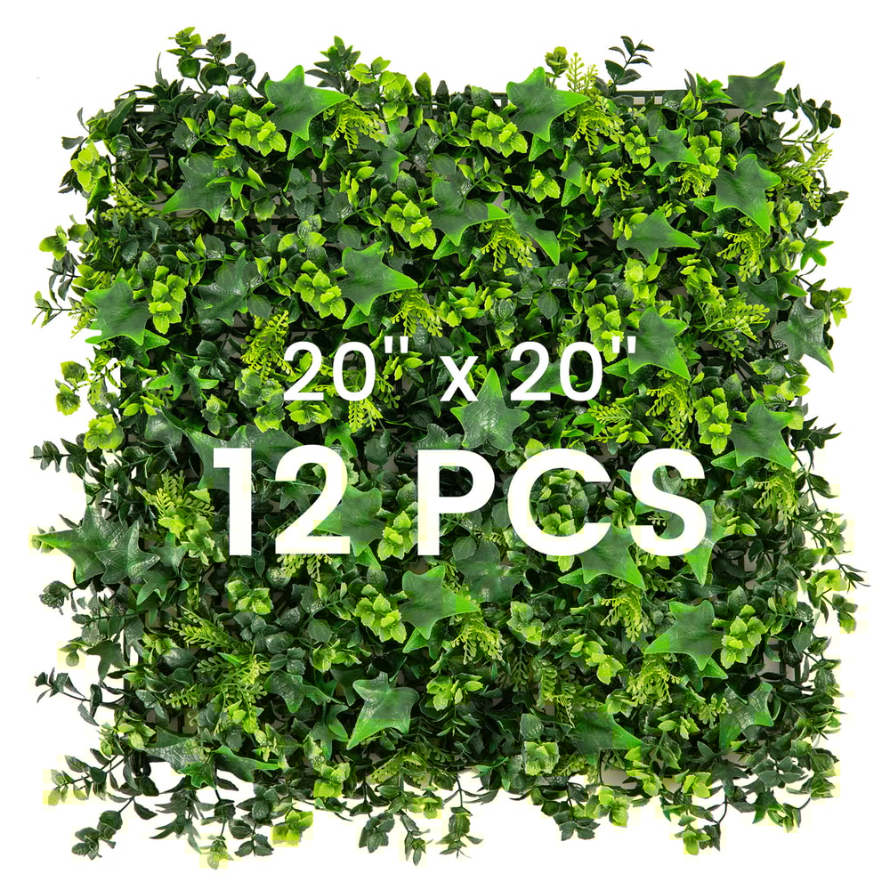 Artificial Greenery Foliage Panels With Insertable Branches Lush Faux Hedge Wall For Indoor Outdoor 7