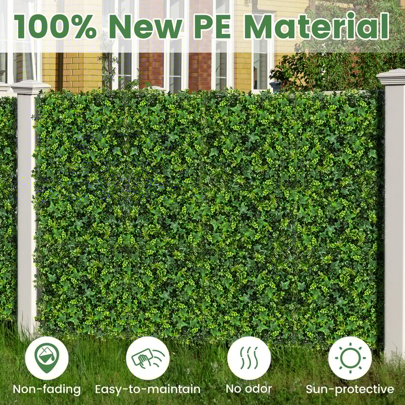 Artificial Greenery Foliage Panels With Insertable Branches Lush Faux Hedge Wall For Indoor Outdoor 5