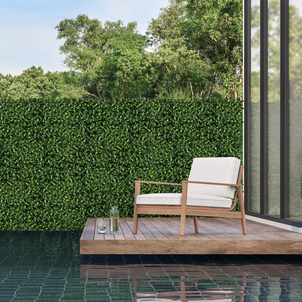 Artificial Gardenia Shrub Grass Panels Faux Topiary Hedge Wall For Privacy Fencing  Event Backdrops 3