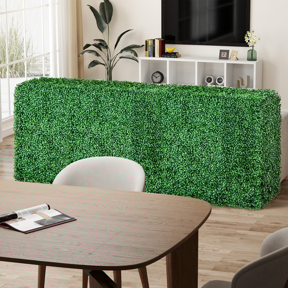 Artificial Hedge Wall Faux Greenery Room Divider Decorative Privacy Screen Fence For Indoor Outdoor 1