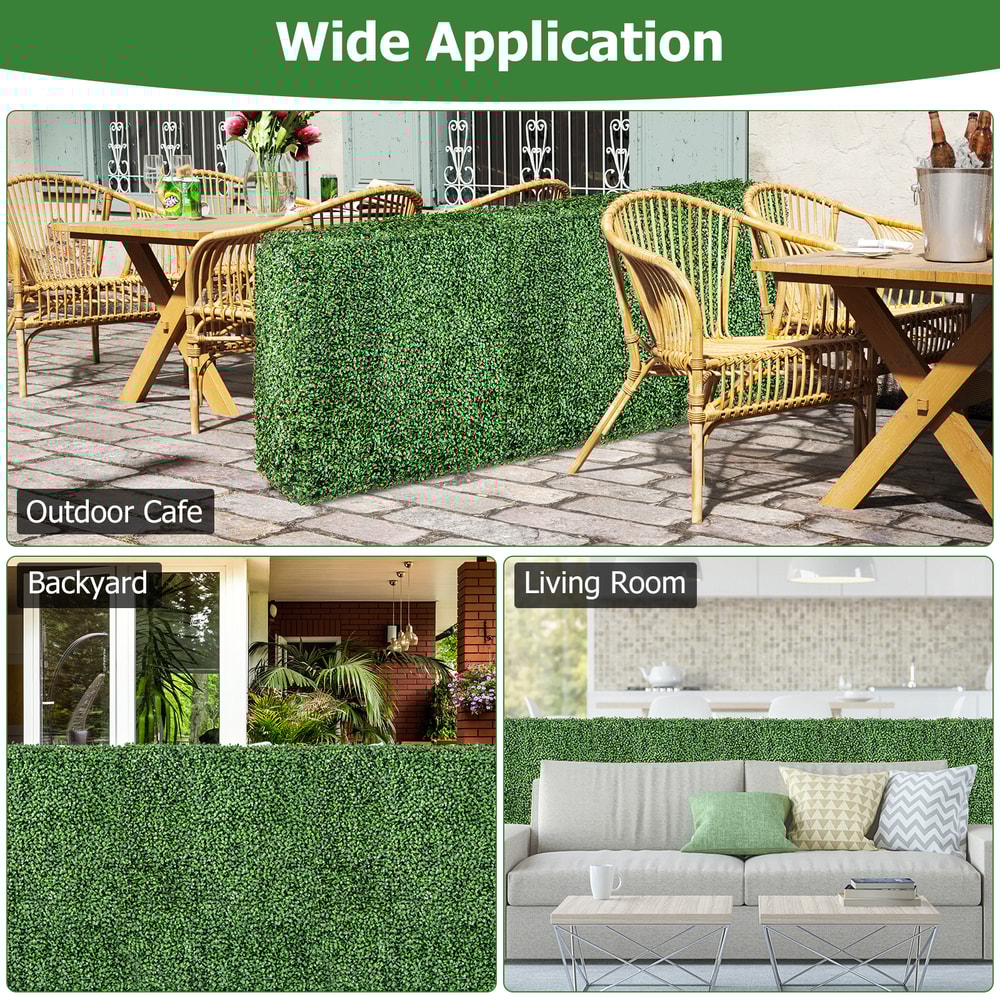 Artificial Hedge Wall Faux Greenery Room Divider Decorative Privacy Screen Fence For Indoor Outdoor 4