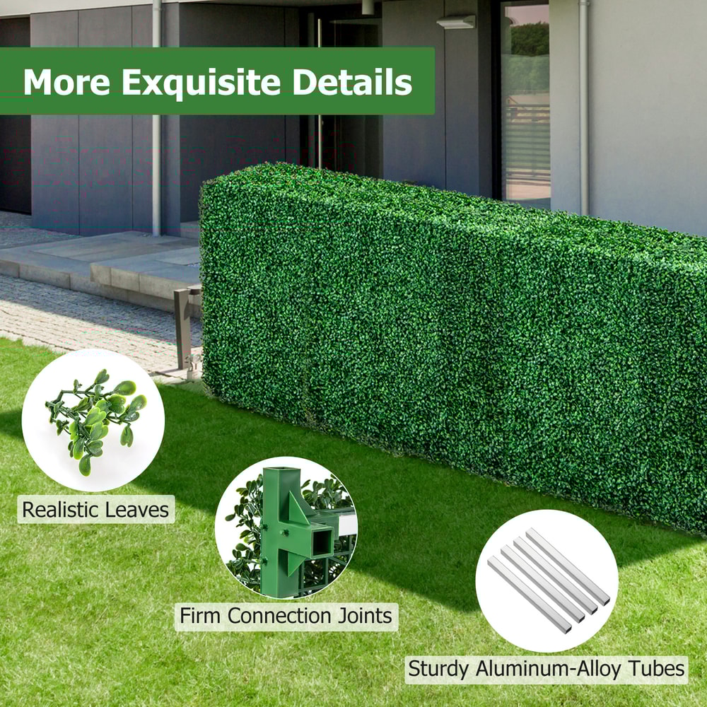 Artificial Hedge Wall Faux Greenery Room Divider Decorative Privacy Screen Fence For Indoor Outdoor 6