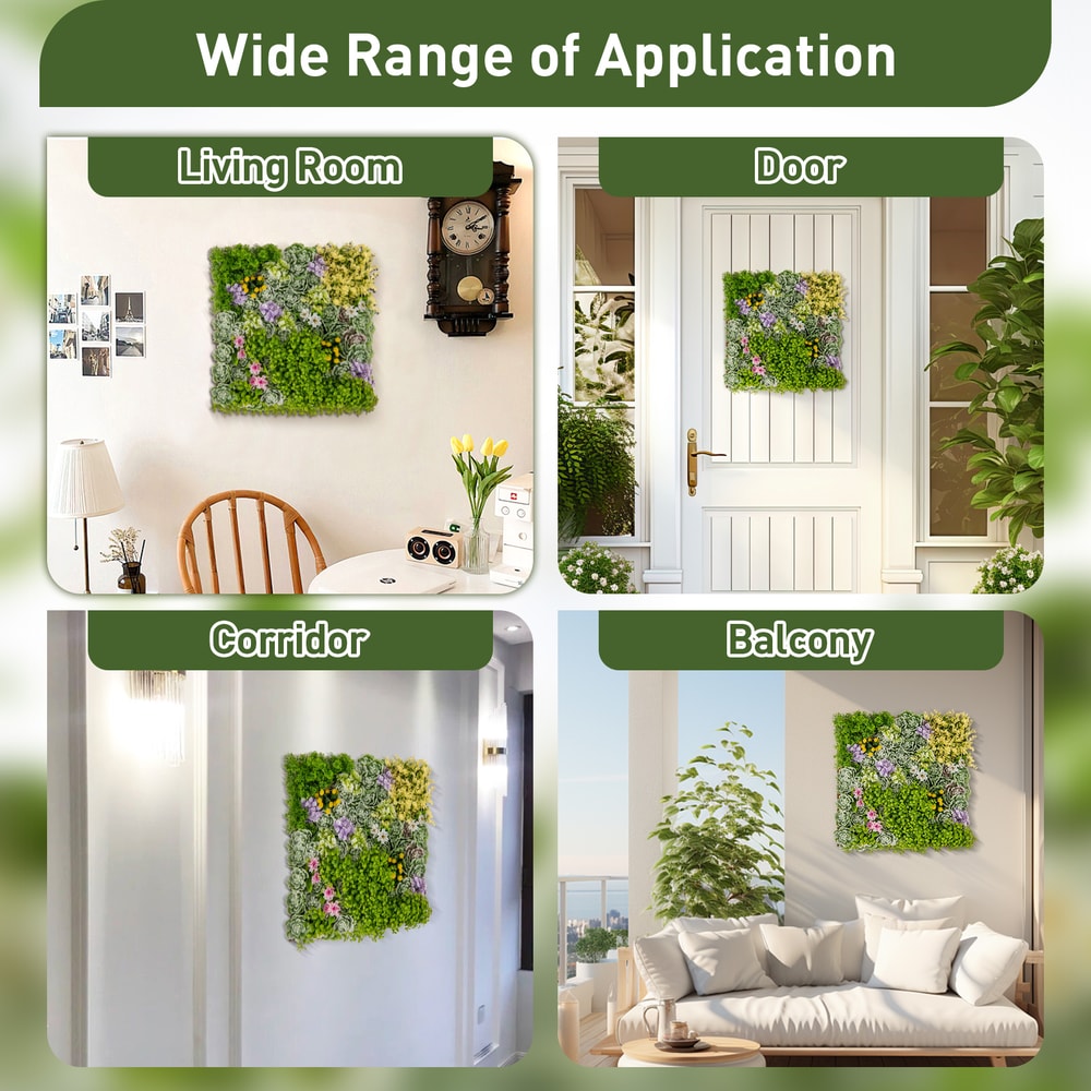 20" x 20" 3D Hanging Succulents – 10 Types Mixed Faux Plants for Balcony, Home & Office Decor