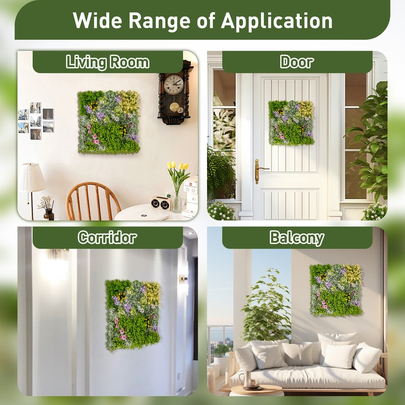 20" x 20" 3D Hanging Succulents – 10 Types Mixed Faux Plants for Balcony, Home & Office Decor