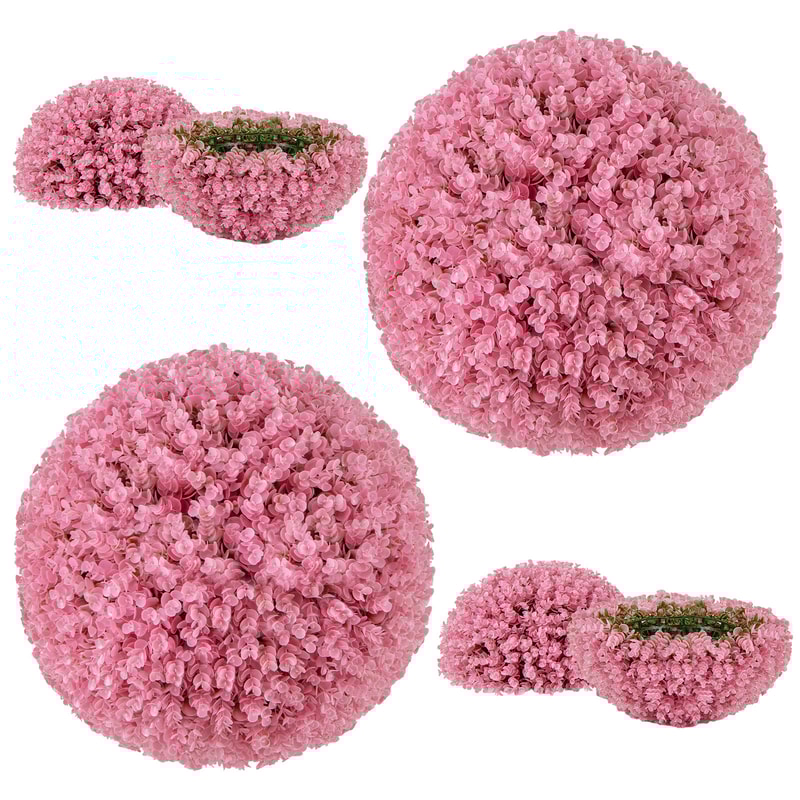 Faux Eucalyptus Decorative Balls With Layers Leaves Lush UV Resistant Artificial Topiary Orbs For I 0
