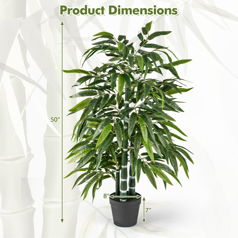Realistic Fake Bamboo Leave Tree With PE Bamboo Trunk Indoor  Outdoor Faux Greenery Plant Decor For 7