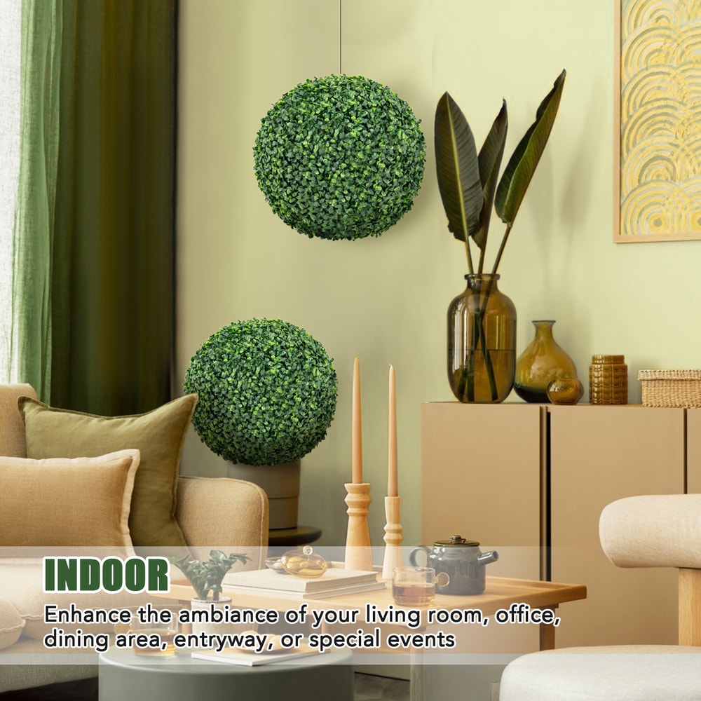 Artificial Plant Boxwood Topiary Ball For Patio Garden Front Door Balcony Backyard Decor UV Resist 3