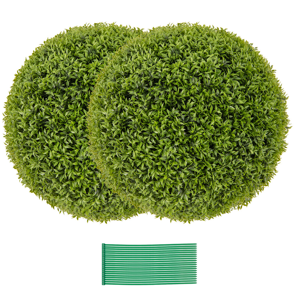 Artificial Boxwood Topiary Ball Set Realistic Faux Plant Decor For Garden Porch Office  Event Displ 0