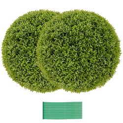 artificial boxwood topiary ball set, realistic faux plant decor for garden, porch, office & event display