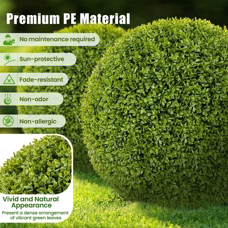 Set Of UVProtected Artificial Topiary Balls For Patio Garden Front Porch Backyard Outdoor Home Dec 3
