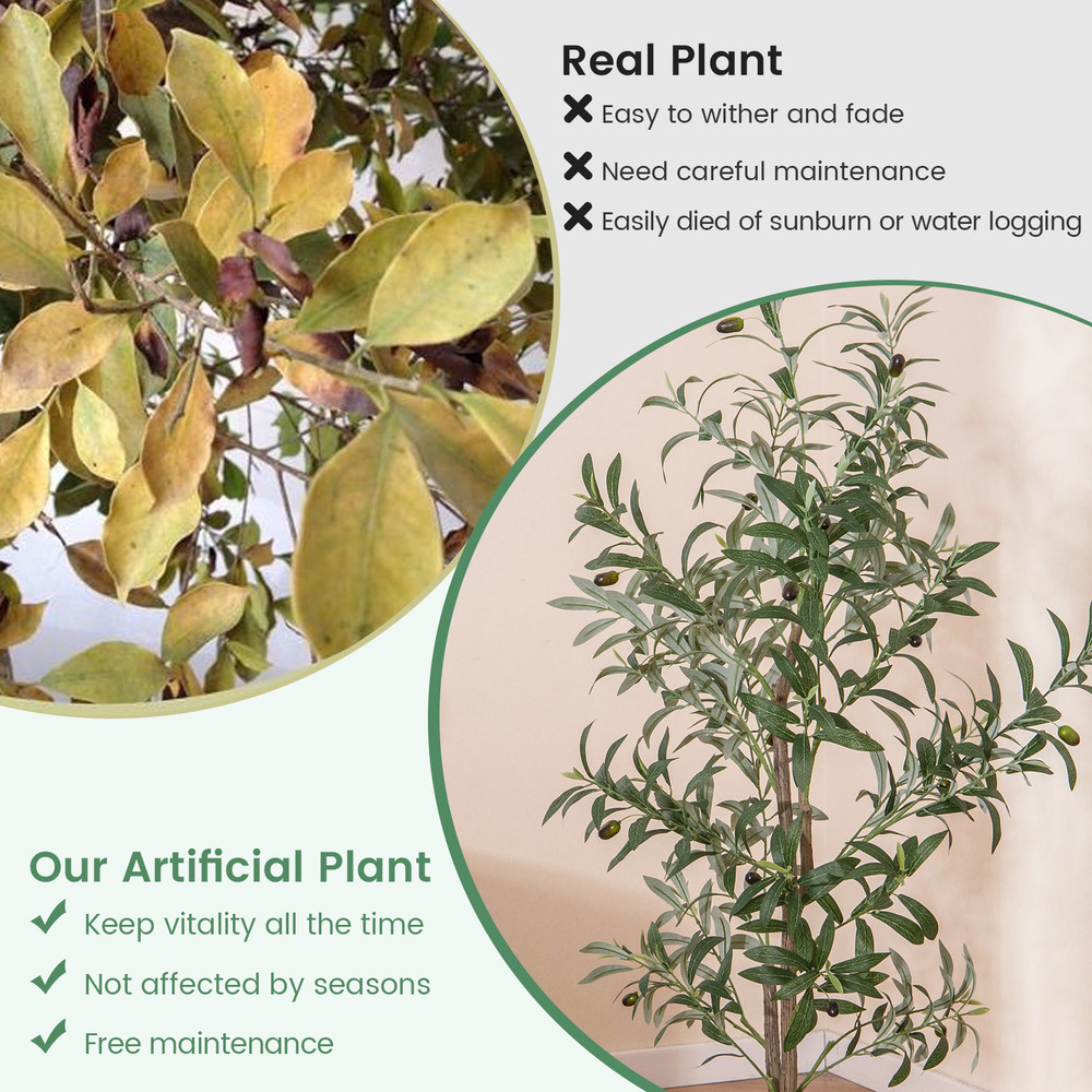 Artificial Olive Trees In Pots With Realistic Fruits Indoor Faux Plants For Living Room Office  Wed 5