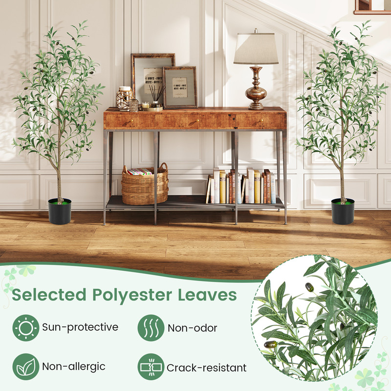 Artificial Olive Trees In Pots With Realistic Fruits Indoor Faux Plants For Living Room Office  Wed 6