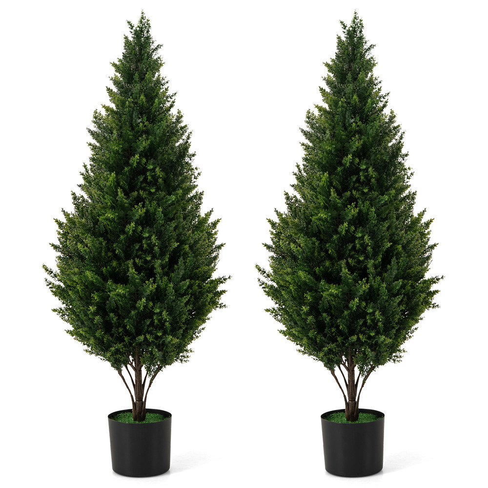 Artificial Topiary Trees For Front Porch And Indoor Outdoor Decor Realistic Faux Cedar Trees In Sta 0