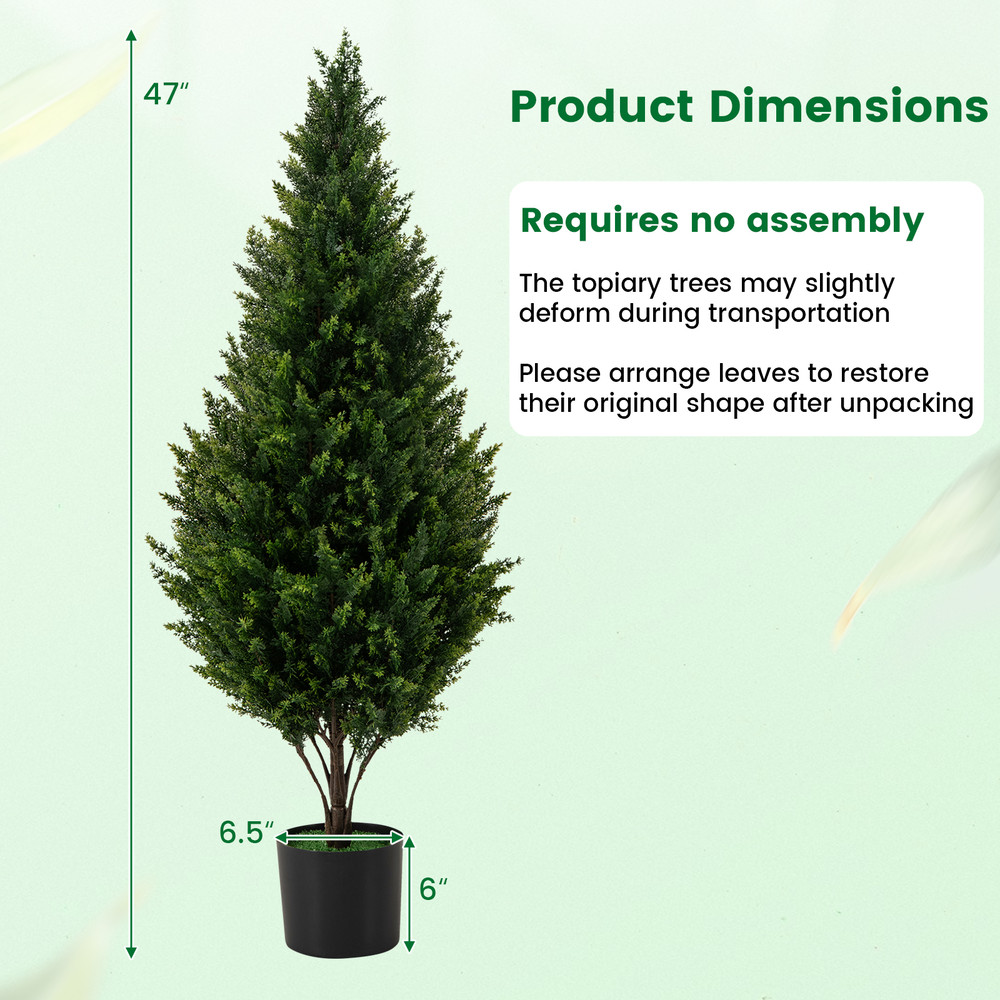 Artificial Topiary Trees For Front Porch And Indoor Outdoor Decor Realistic Faux Cedar Trees In Sta 7