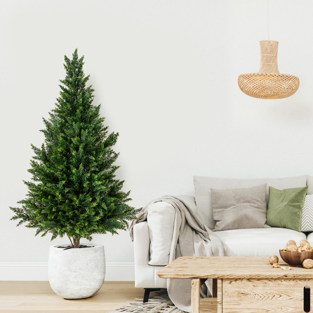 Artificial Topiary Trees For Front Porch And Indoor Outdoor Decor Realistic Faux Cedar Trees In Sta 3