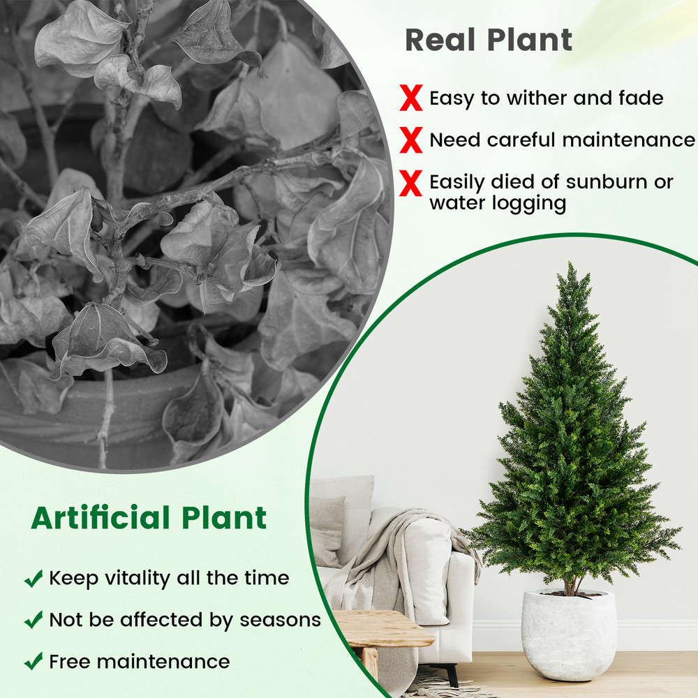 Artificial Topiary Trees For Front Porch And Indoor Outdoor Decor Realistic Faux Cedar Trees In Sta 5