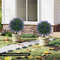 23 Inch Set Of 2 Artificial Lavender Topiary Ball Trees With CementFilled Pot PotIndoorOutdoor Deco 2