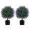 23 Inch Set Of 2 Artificial Lavender Topiary Ball Trees With CementFilled Pot PotIndoorOutdoor Deco 3