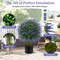 23 Inch Set Of 2 Artificial Lavender Topiary Ball Trees With CementFilled Pot PotIndoorOutdoor Deco 5