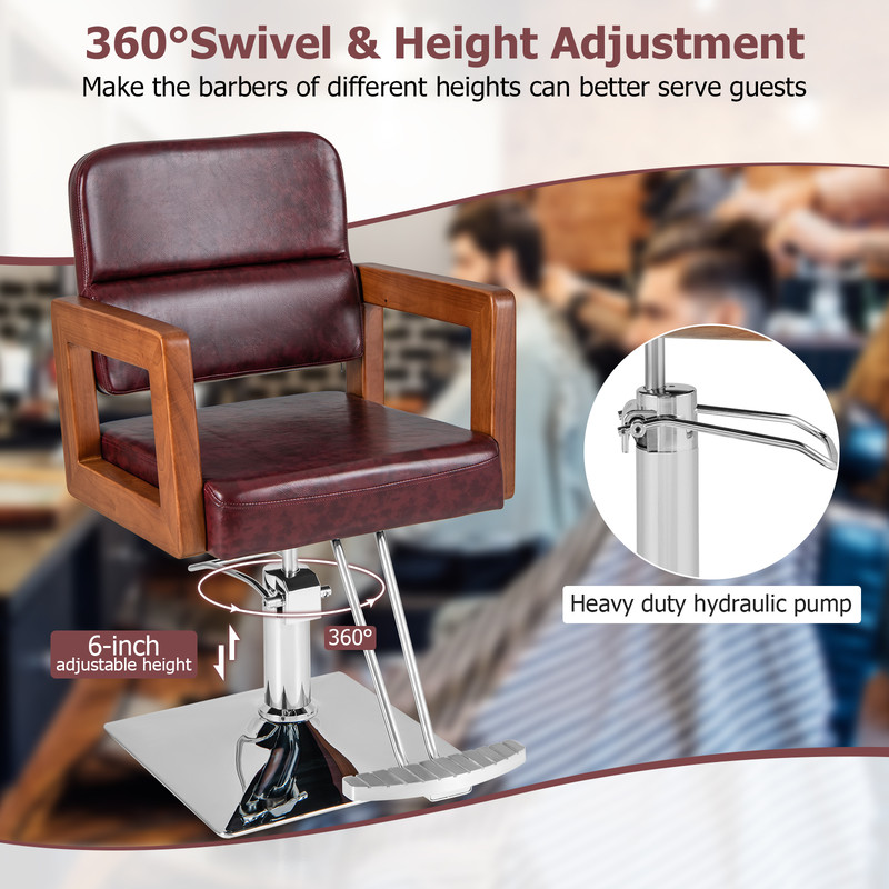 Hydraulic Barber Chair Salon Chair For Hair Stylist  360 Swivel Adjustable Height  Headrest 5