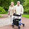 Folding Aluminum Rollator Walker with 8 Inch Wheels and Seat Lightweight & Portable Mobility Aid