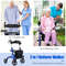 Folding Aluminum Rollator Walker with 8 Inch Wheels and Seat Lightweight & Portable Mobility Aid