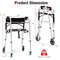 Height Adjustable Aluminum Walker with Rolling Wheels and Brakes Foldable Mobility Aid for Seniors