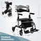 2 in 1 Folding Rollator Walker with Seat & Wheels Supports Up to 300 lbs, Adjustable & Portable