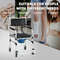 2 in 1 Aluminum Commode Shower Wheelchair with Locking Casters Adjustable & Foldable Mobility Aid