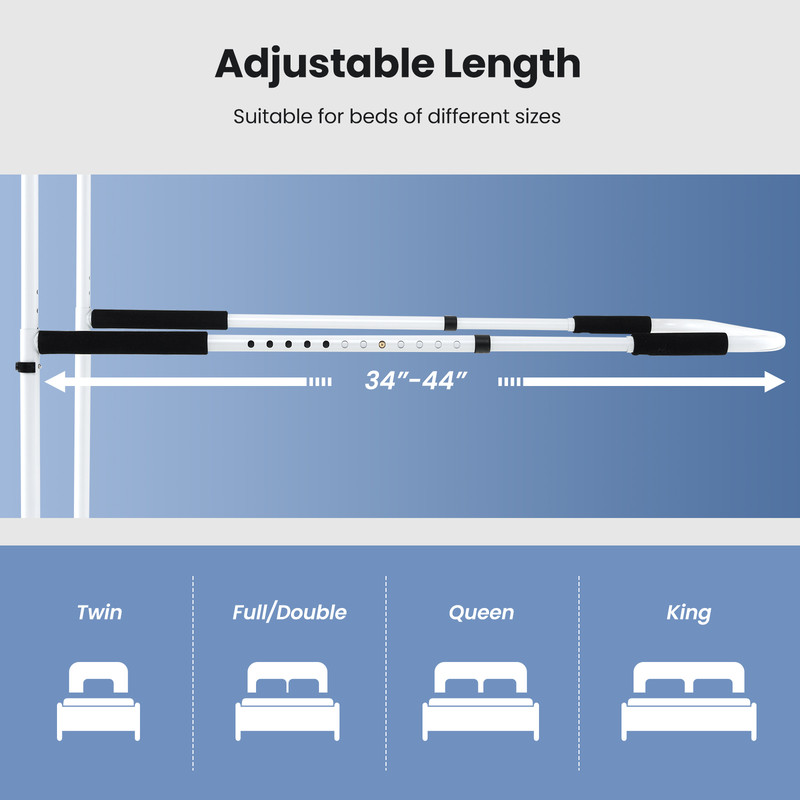 Adjustable Bed Assist Rail for Fall Prevention Heavy Duty Support for Elderly & Rehab Patients