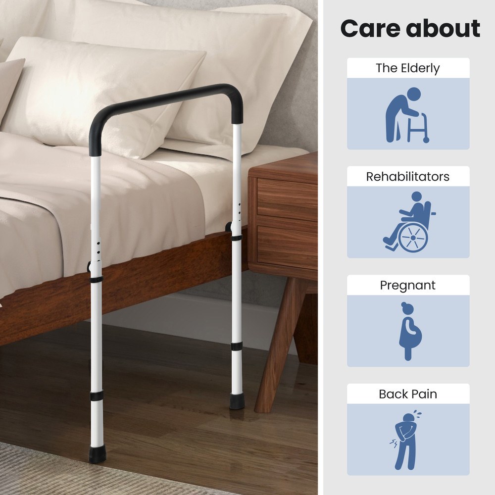 Adjustable Bed Assist Rail for Fall Prevention Heavy Duty Support for Elderly & Rehab Patients
