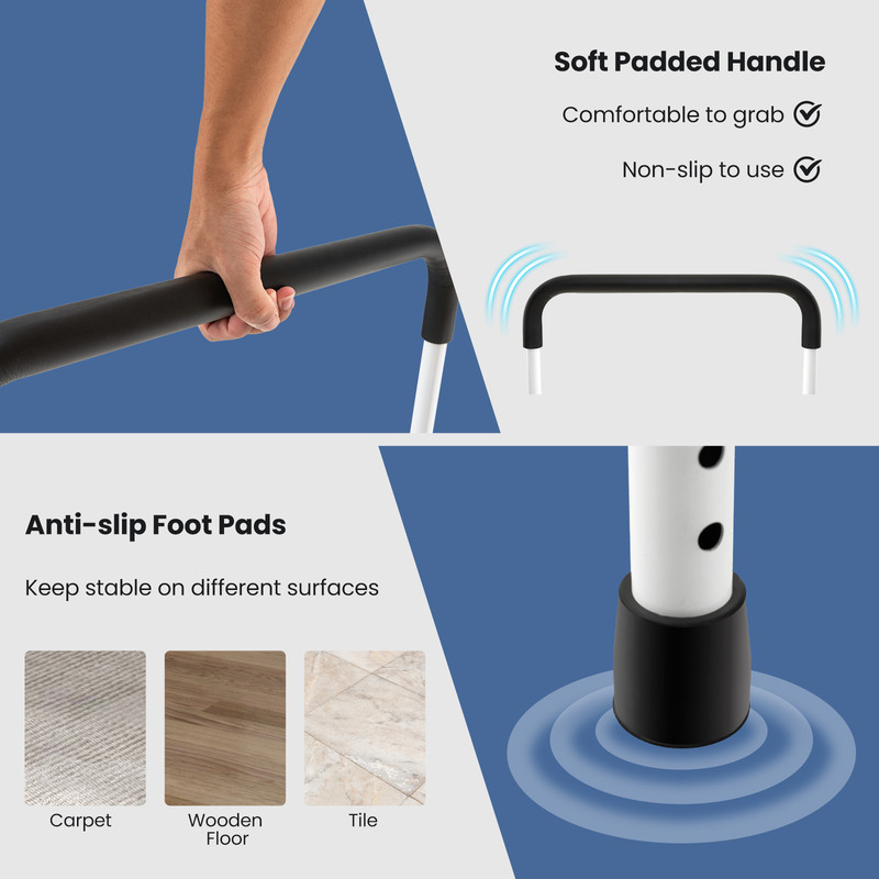 Adjustable Bed Assist Rail for Fall Prevention Heavy Duty Support for Elderly & Rehab Patients