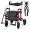 2 in 1 Foldable Rollator Walker with Seat & 9 Inch Pneumatic Tires for Seniors – Adjustable, Lightweight & Comfortable