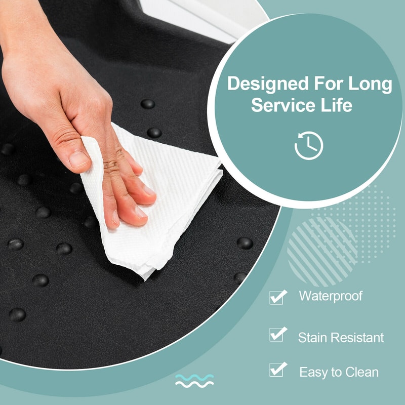 Ergonomic Portable AntiFatigue Standing Mat With Massage Points Terrain Ramps Cushioned Floor Mat 5