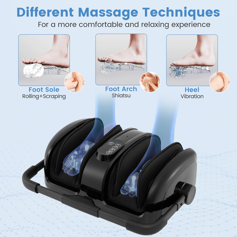 Electric Foot And Calf Massager With Heat Compression And Shiatsu Massage For Pain Relief Improved  3