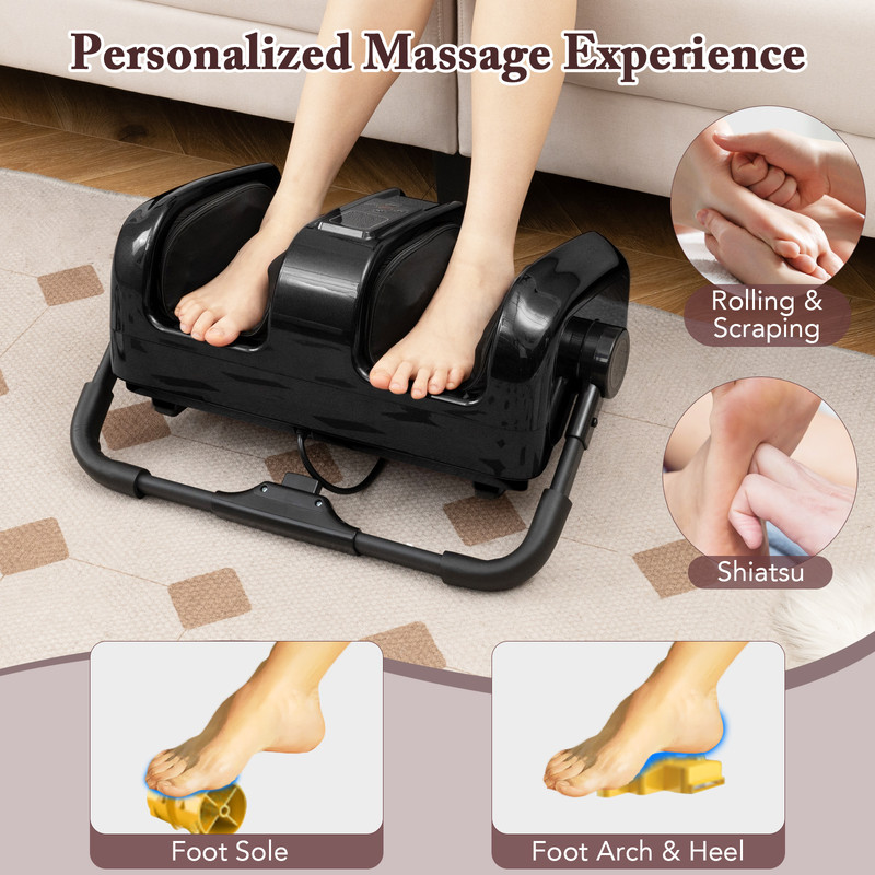 Smart Electric Foot And Calf Massager With Heat Shiatsu Deep Kneading And Rolling Leg Massager For  4