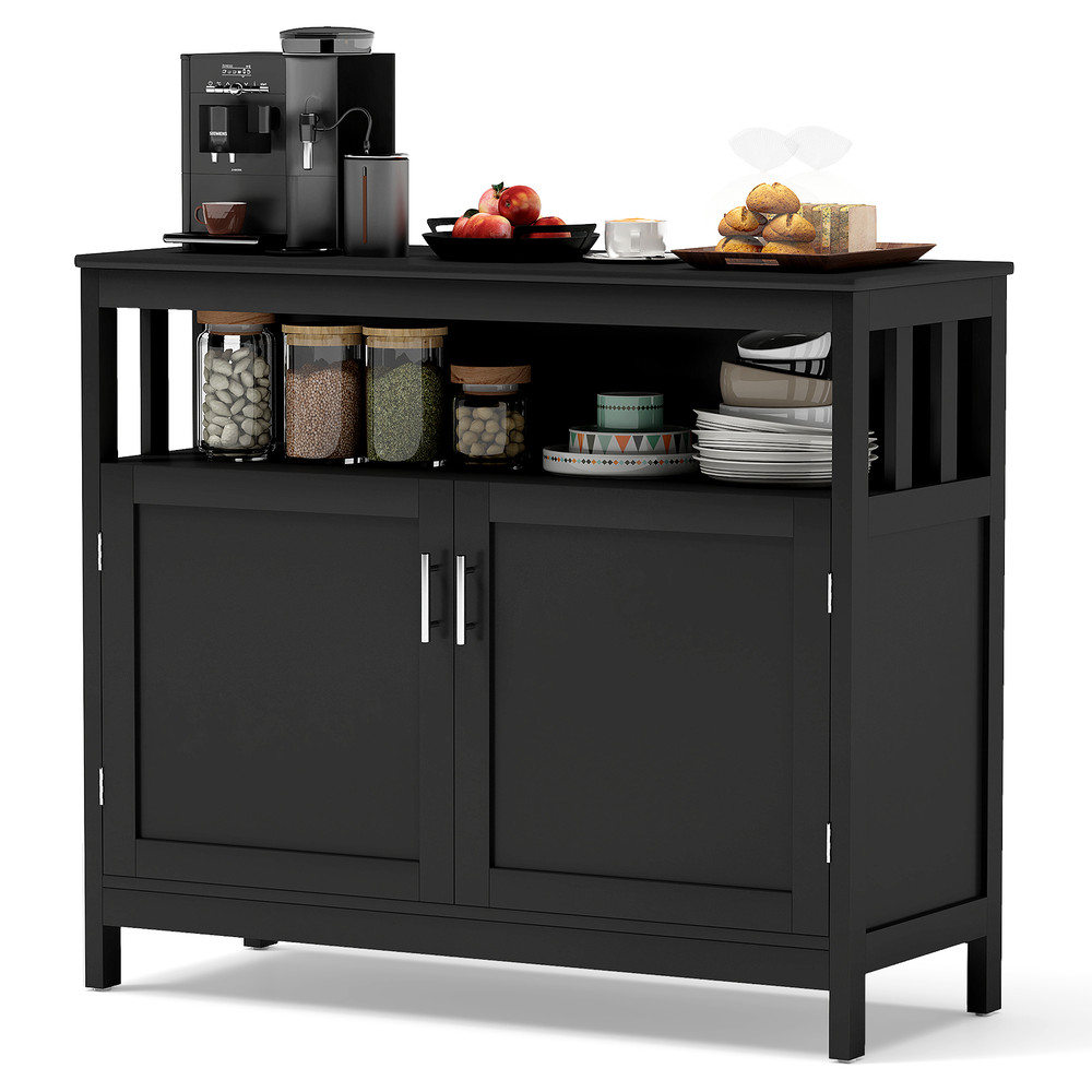 Kitchen Buffet Server Sideboard Storage Cabinet With 2 Doors And Shelf Ample Storage Modern Design 4
