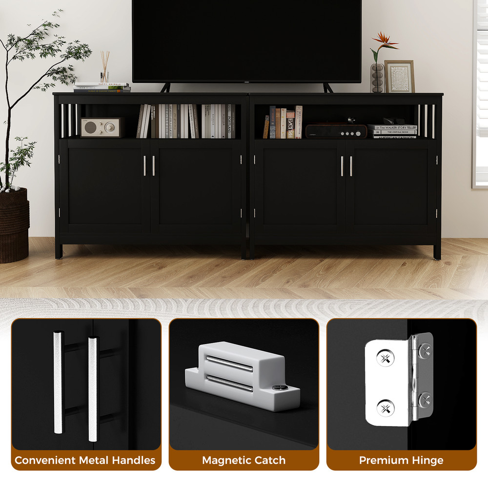 Kitchen Buffet Server Sideboard Storage Cabinet With 2 Doors And Shelf Ample Storage Modern Design 3